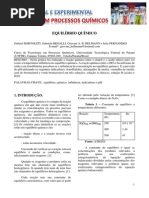 Relatório sobre equilíbrio químico