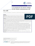 Overexpression of cytoplasmic β-catenin inhibits the metastasis of the murine osteosarcoma cell line LM8