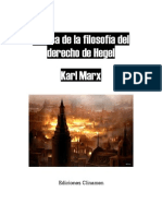 MARX, KARL - Crítica de La Filosofía Del Derecho de Hegel [Por Ganz1912]