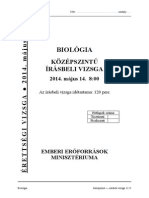 Biológia Középszintű Érettségi 2014.05.