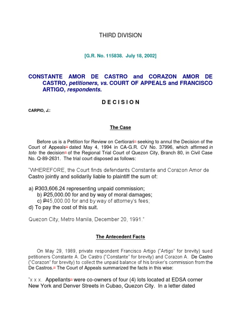 De Castro vs. CA G.R. No. 115838. July 18, 2002 Original PDF Law Of