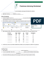 Freshmen Advising Worksheet