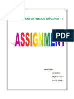 Theoretical Base of Physical Education - Ii: Submitted By, Haseena.E Physical Science KUCTE, Aryad