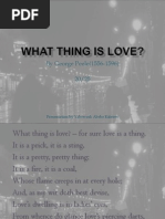 What Thing Is Love by George Peele Poem Analysis Powerpoint Presentation