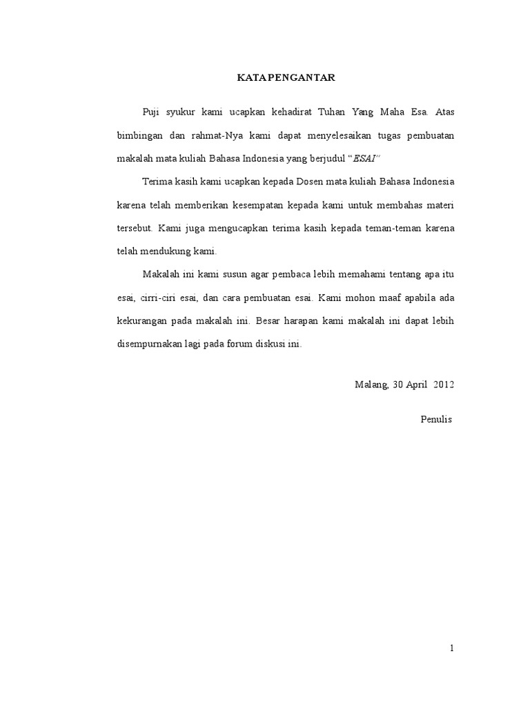 Makalah Esai