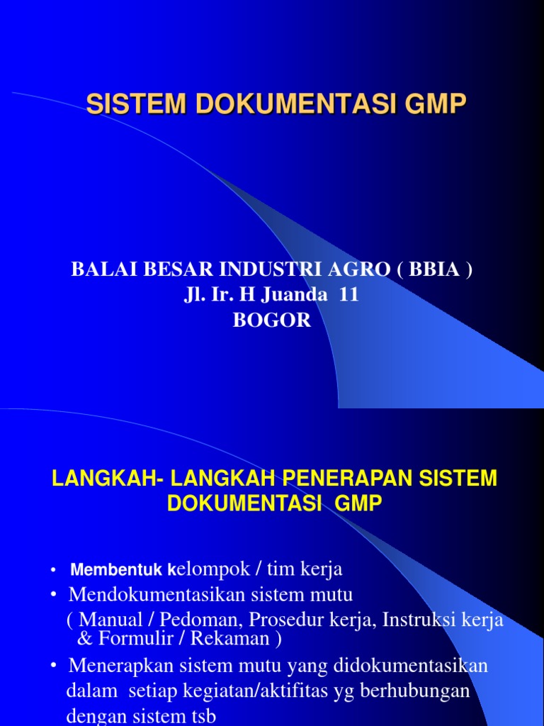 Gmp Presentasi Dokumen Gmp