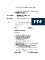Our Proforma Invoice Mbli/04/10/M-1313: October 15, 2004