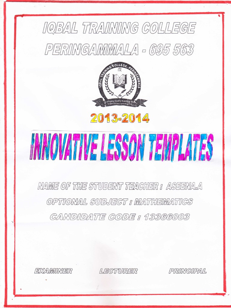 Innovative Lesson Template | PDF