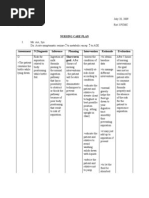 Nursing Care Plan