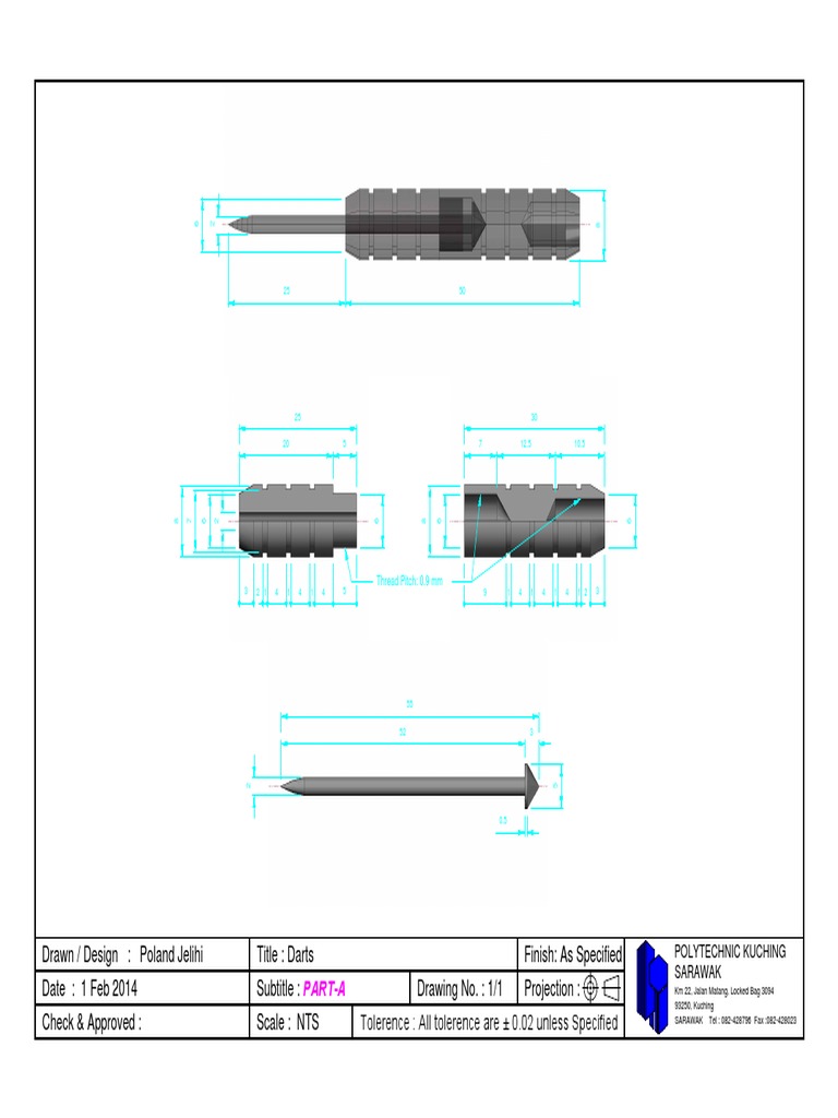 NTS Scale Drawing for Darts Design | PDF | Technology & Engineering