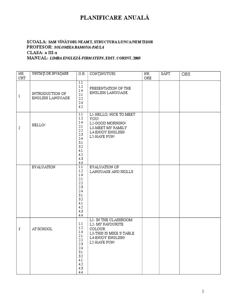 Annual English Curriculum for 3rd Grade | PDF | Language Arts ...