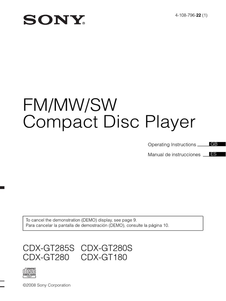 Radio para auto de CD con 2 parlantes de 6 x 9 pulg., CXS-G1269U