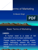 Basic Terms of Marketing: DR - Manish Singh