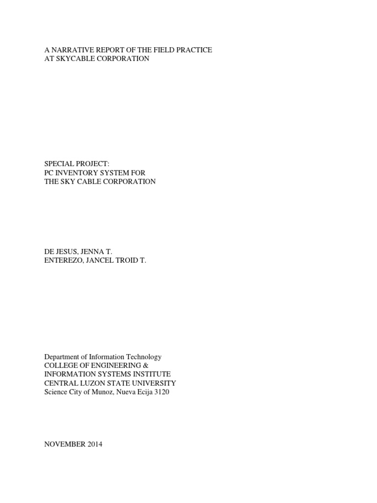 A Narrative Report of The Field Practice PDF Internship Job Hunting