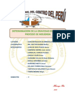 Informe de Determinacion de La Gravedad Especifica