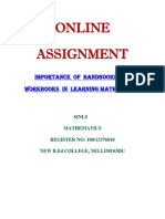 Online Assignment: Importance of Handbooks and Workbooks in Learning Mathematics