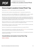 Desmontagem e Testes Da Lavadora Consul Floral 7kg