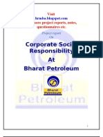 Corporate Social Responsibility at Bharat Petroleum: Visit For More Project Reports, Notes, Questionnaires Etc