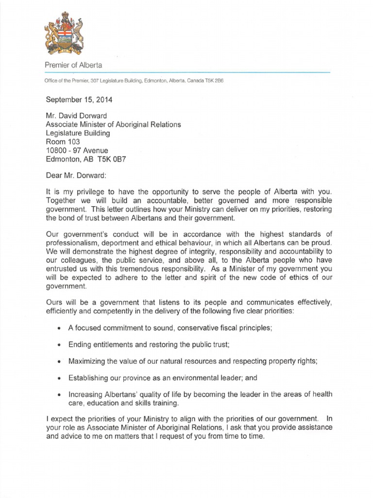 Mandate Letters | PDF