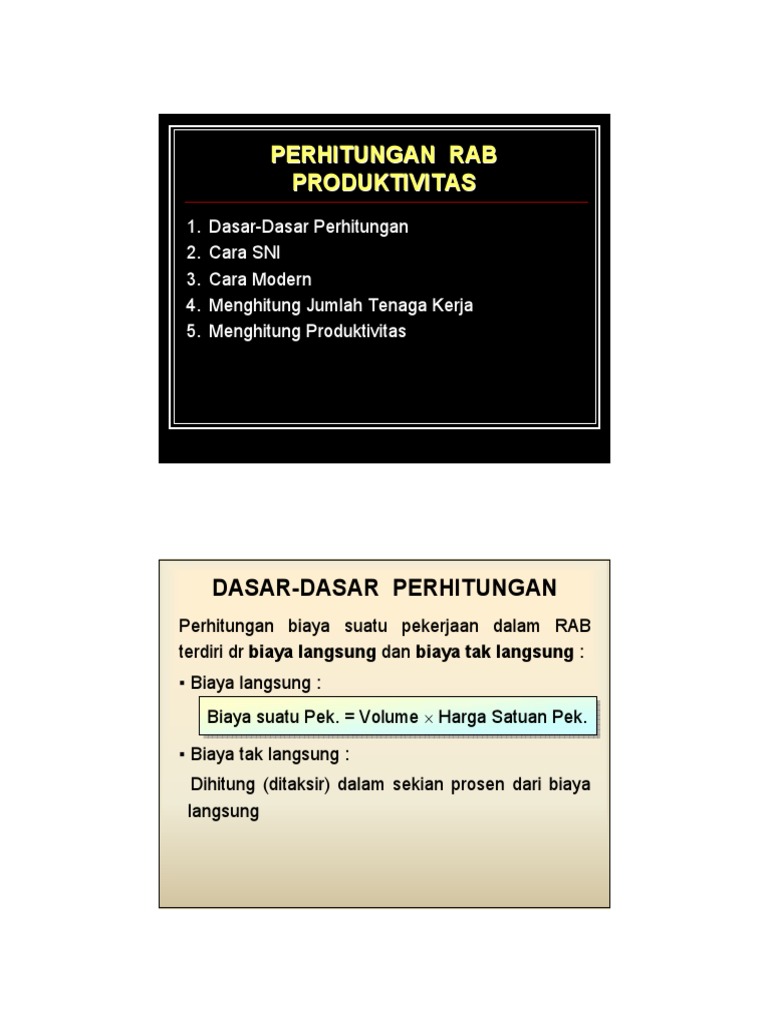 Pedoman Menghitung RAB | PDF | Metode & Bahan Ajar | Teknologi & Rekayasa
