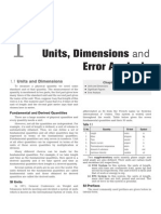 Units, Dimensions Error Analysis