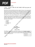 Chapter 1.10 Logic Gates 1.10 (A) Function of AND, OR, NOT, NAND & NOR Logic Gates and Their Input/output