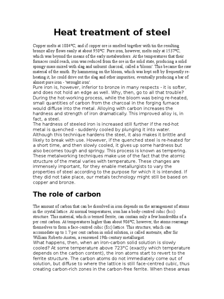 Heat Treatment of Steel | Download Free PDF | Heat Treating | Steel