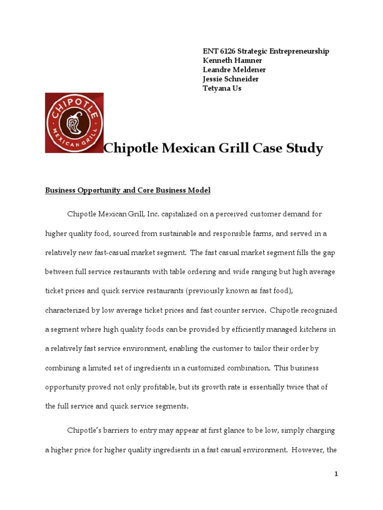 Chipotle Mexican Grill Case Study | PDF | Chipotle Mexican Grill | Menu