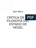 Marx Crc3adtica de La Filosofc3ada Del Estado de Hegel