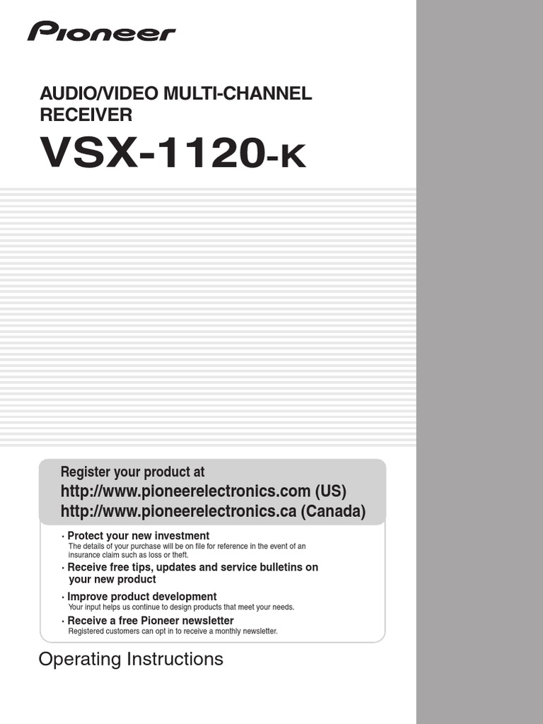 VSX 1120 K Pioneer Receiver User Manual | Ac Power Plugs And Sockets