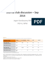 Journal Club Discussion - Sep 2014: Jegen Kandasamy MD Pgy-6, NPM