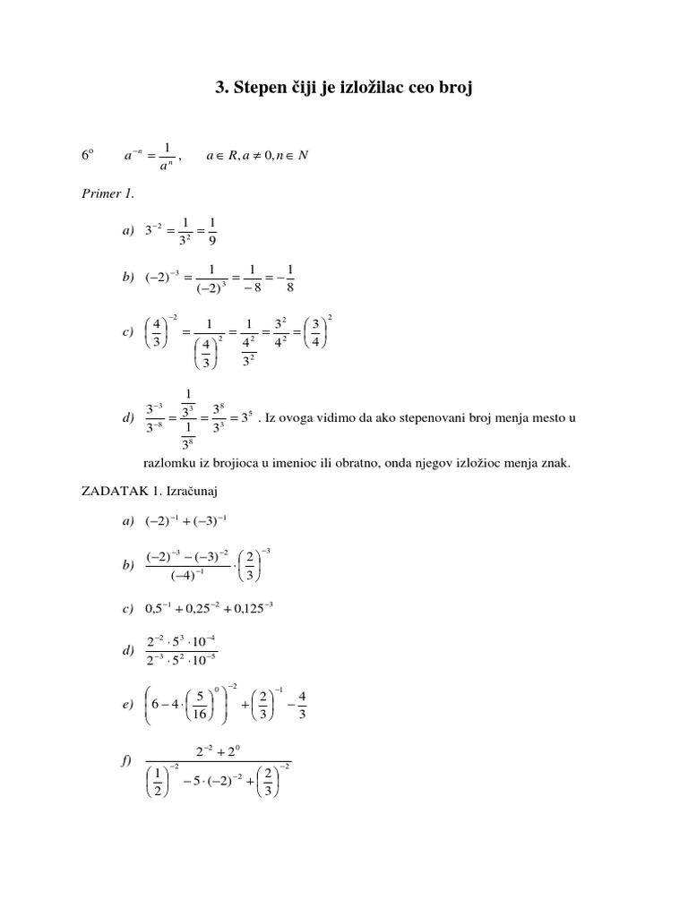 Stepenovanje sa celim izložiocem | PDF | Computers