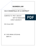 Business Law CIA-II Essentials of A Contract