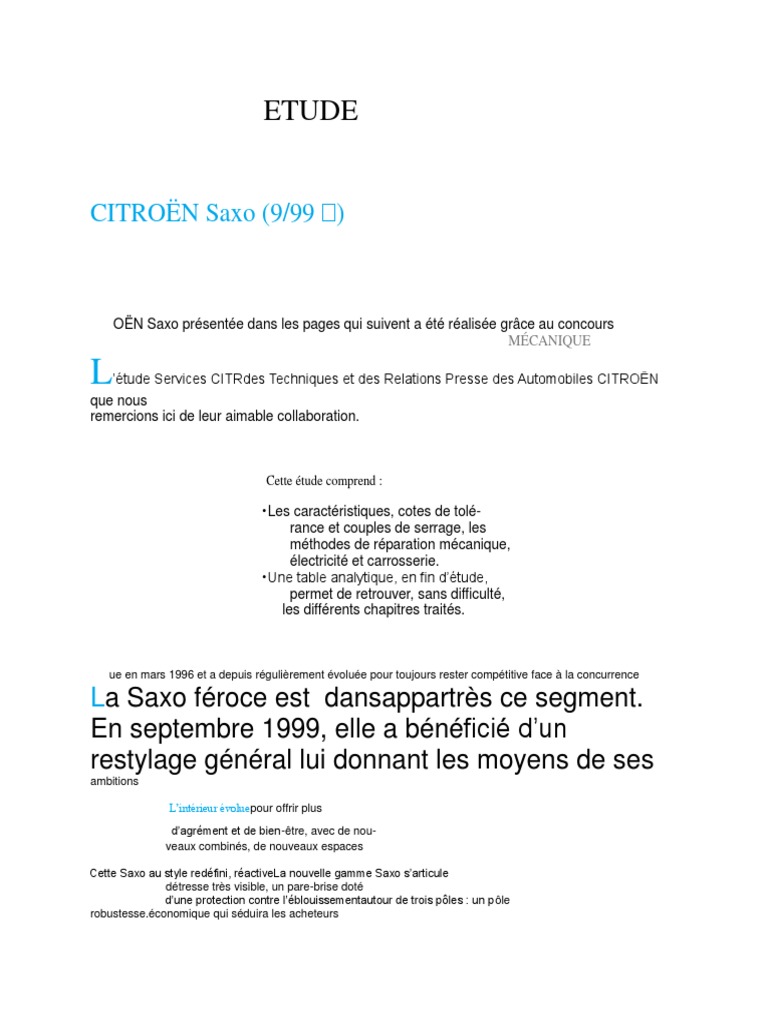 Manual Citroen Saxo-FR | PDF | Palier (mécanique) | Technologie ...