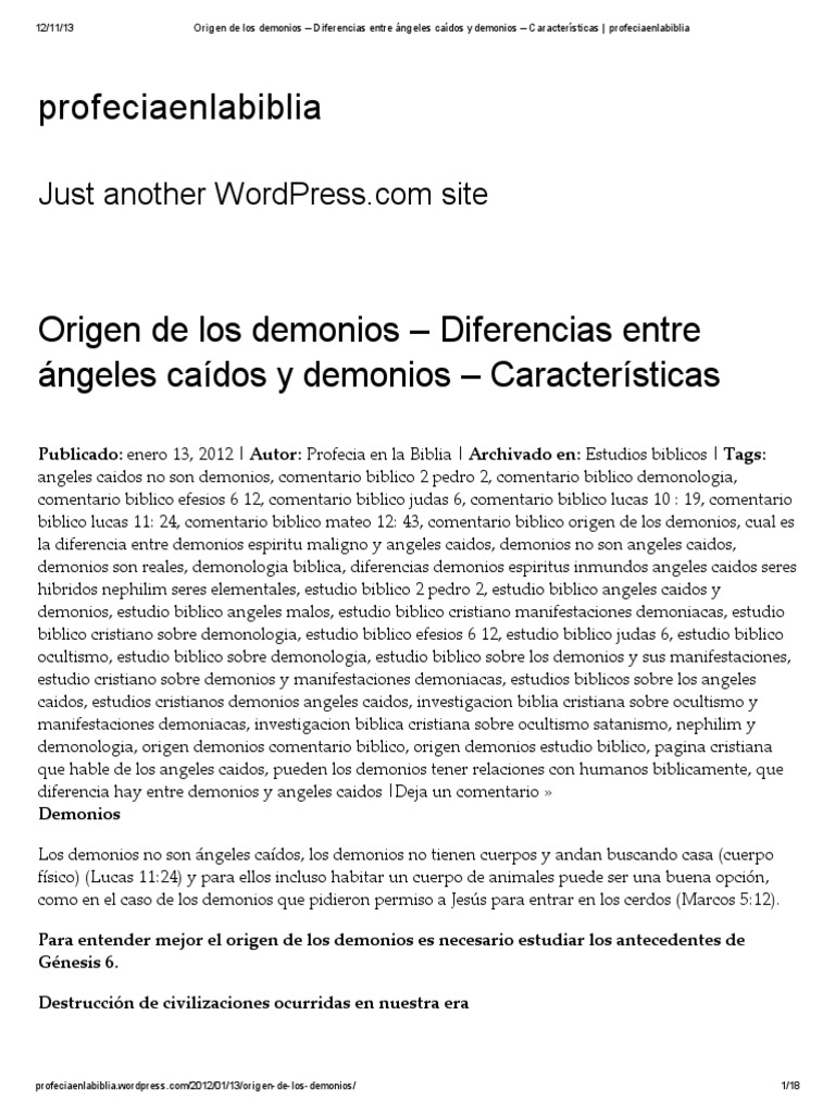 Origen de Los Demonios PDF | PDF | Nephilim | Demonios