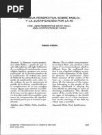La «Nueva perspectiva sobre Pablo» y la justificación por la fe