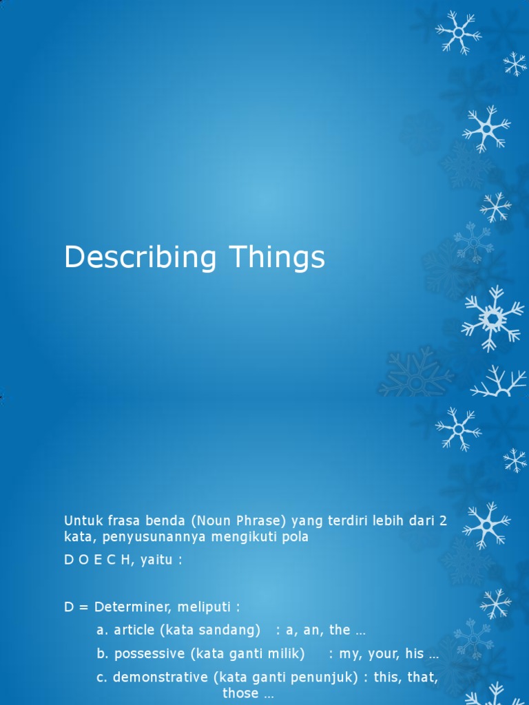 Pola Deskripsi Frasa Benda | PDF | Tata Bahasa | Morfologi Linguistik
