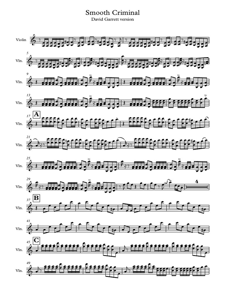 148138559 Smooth Criminal David Garrett Version Pdf Pdf