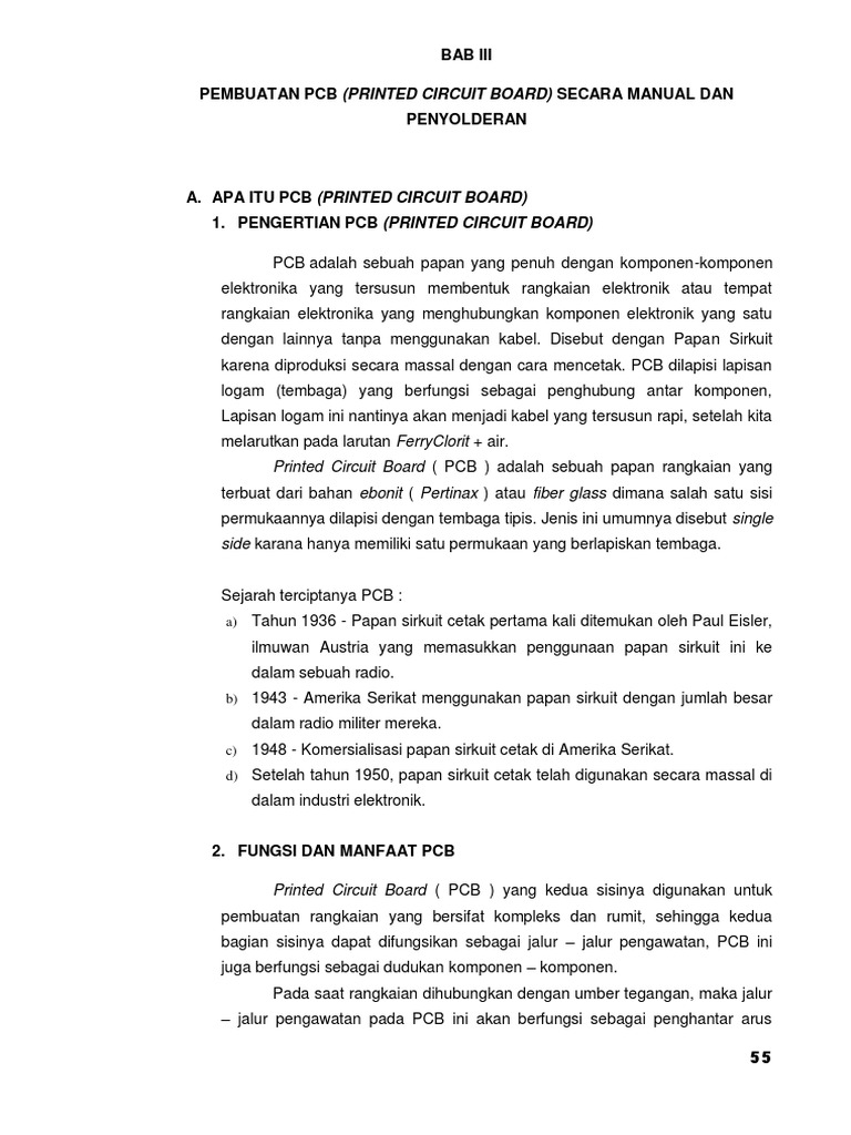 Bab III Pembuatan PCB Secara Manual | PDF