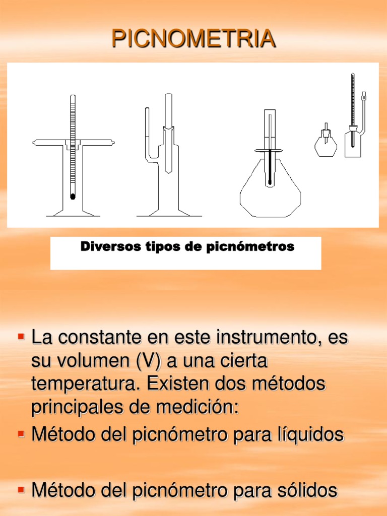 Métodos y Tipos de Picnómetros | PDF | Métodos y materiales de enseñanza