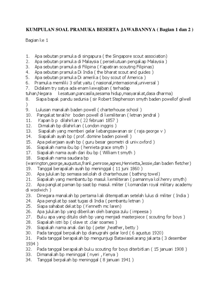 Soal Pramuka