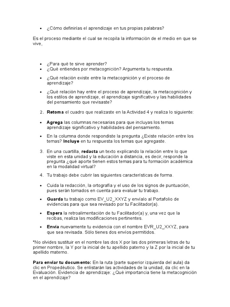 Trabajo Unidad 2 | PDF | Crecimiento personal y profesional