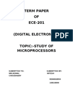 Term Paper OF ECE-201 (Digital Electronics) Topic:-Study of Microprocessors