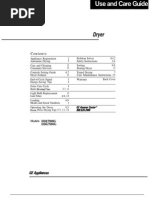 GE Dryer Use and Care Manual DDG7980