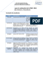 Fechas Claves Paes 2014