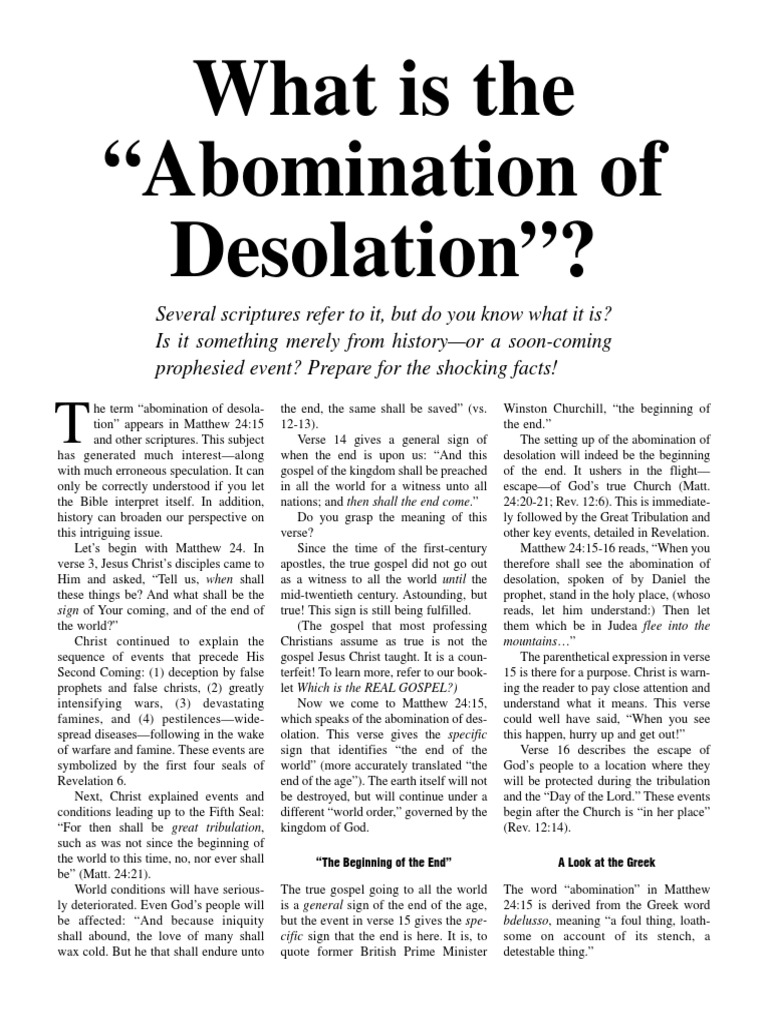Abomination of Desolation Great Tribulation Book Of Daniel