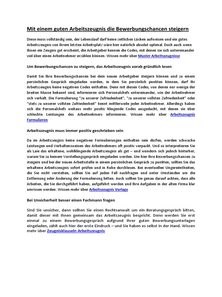 Muster Arbeitszeugnisse | PDF