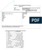 Grammar Worksheet Present Simple Continuous