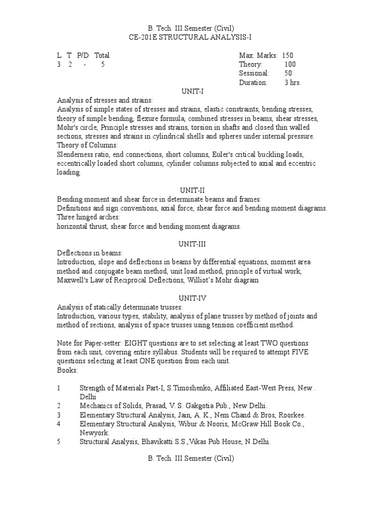 Civil 3rd Sem | PDF | Fluid Dynamics | Bending
