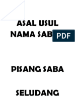 Asal Nama Sabah - Pisang Saba dan Seludang